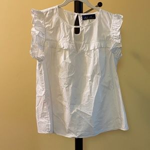 Francesca's Blue Rain NWOT White Blouse (M)